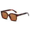 New Square Women Sunglasses Sunshade Uv400 Degrees Retro Trend Rivet Men Leopard Print Gradient Orange Sunglasses