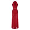 Women's Sleeveless Mesh Side Split Lyrical Dance Costume Modern Dancewear Maxi Long Dress