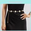 Metal Flower Waist Chain Belt With Hook Closure For Dresses And Skirts