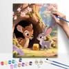 Disney digital oil painting art painting forest deer and rabbit handmade diy home decorations