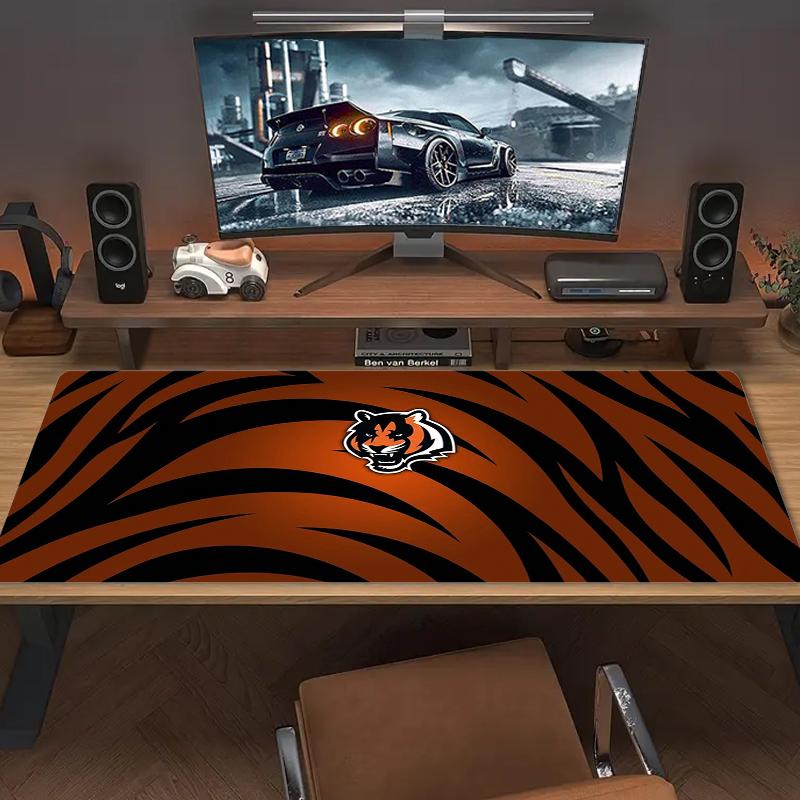 Cincinnati Bengals Mouse Pad Large Gaming Table Cushion Nonslip Laptop Tablet Big Mousepad Xxl Mat Mini Pc Playmat With Lock Edge