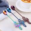 1PC Creative Stainless Steel Musical Notes Coffee Stirring Spoon Dessert Spoon Round Tea Spoon