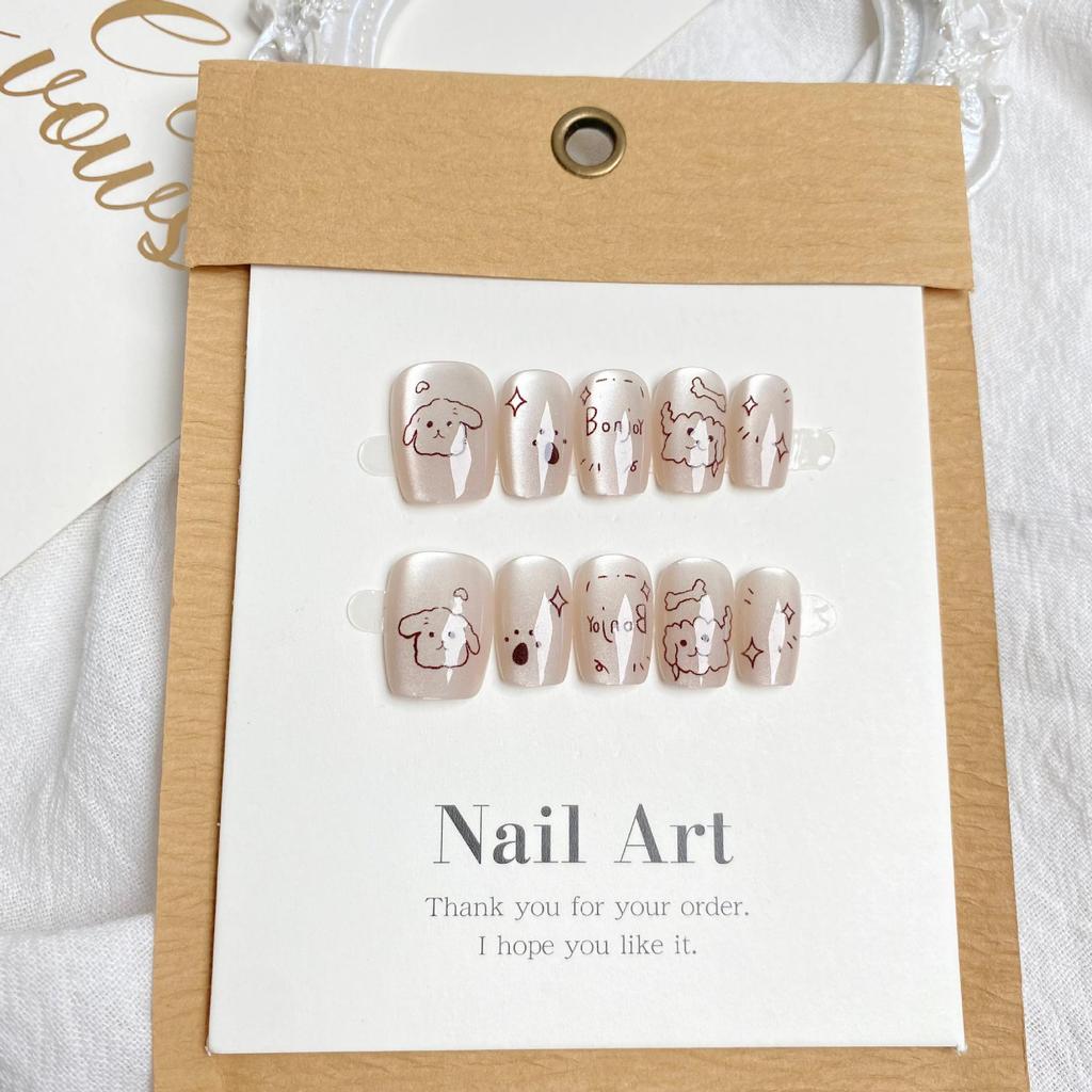 Полоски Наклейки для нейл-арта «Кошачий глаз» и «Стрелки», Ручная роспись, Ледяные прозрачные, Милый дизайн, Упаковка 10 штук.