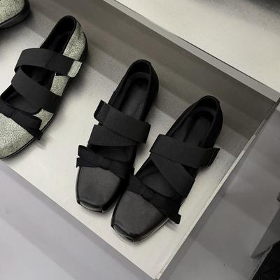 Версия из овчины~ Корейский бант из кожи, балетки Мэри Джейн, женские лоферы на платформе, черные туфли из маленькой кожи