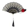 1PC Rose Hot Stamping Fan Lolita Wine Red Rose Fan Decorative Ornaments Lace Rose Folding Fan COS Prop 3 Styles