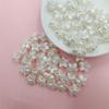 50/100Pcs ABS Imitation Pearl Three-Dimensional Perforated Flower Shaped Loose Beads In 7 Styles For DIY Bracelet Necklace Jewelry Accessories