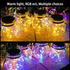 Romantic Solar Crack Glass Mason Jar Light Colorful LED Light Christmas Handing Wishing Ball Lamp for Outdoor Garden Decoration