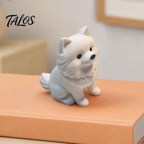 Настольное украшение для щенка, 3D-печатная фигурка померанского шпица, реалистичная модель собаки, статуэтка, художественная статуэтка, животное для стола, декоративный элемент для рабочего стола, дом