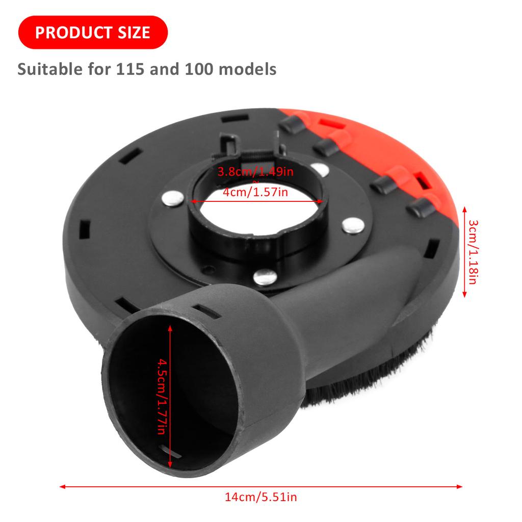 100/125 мм пылезащитный чехол для угловой шлифовальной машины, лицевая крышка пылеуловителя с разъемом, встроенная щетина, насадка для угловой шлифовальной машины