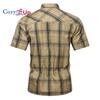 Мужская клетчатая рубашка с короткими рукавами Cozy Up, рабочая одежда из чистого хлопка, повседневный тонкий свободный топ с короткими рукавами