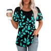 Женская модная повседневная плиссированная футболка с коротким рукавом с принтом