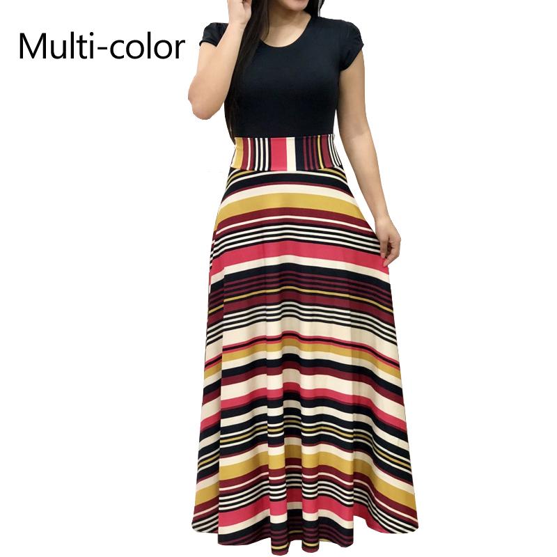 QICED Floral Print Matching Short Sleeve Plus Size Dress Woman