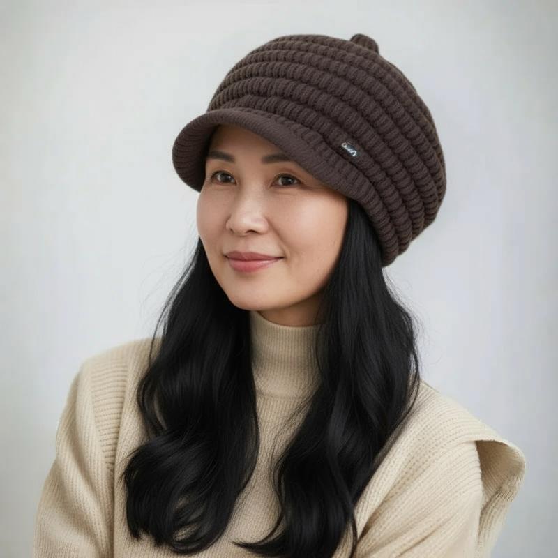 New models in the elderly hat women's autumn and winter mother fashion versatile wool hat fleece thickened warm knitted hat