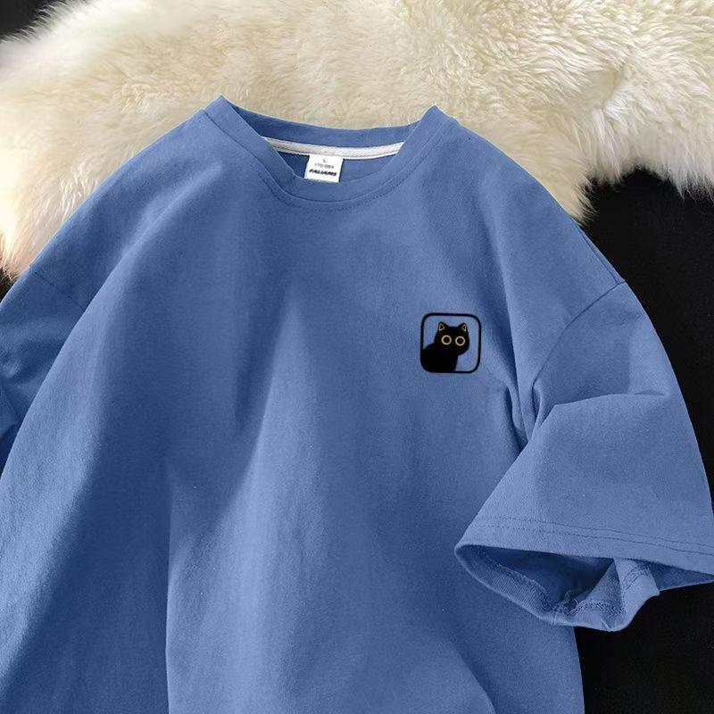 Футболка из хлопка с коротким рукавом, женская, свободная, модная, со средним рукавом, летняя, винтажная футболка