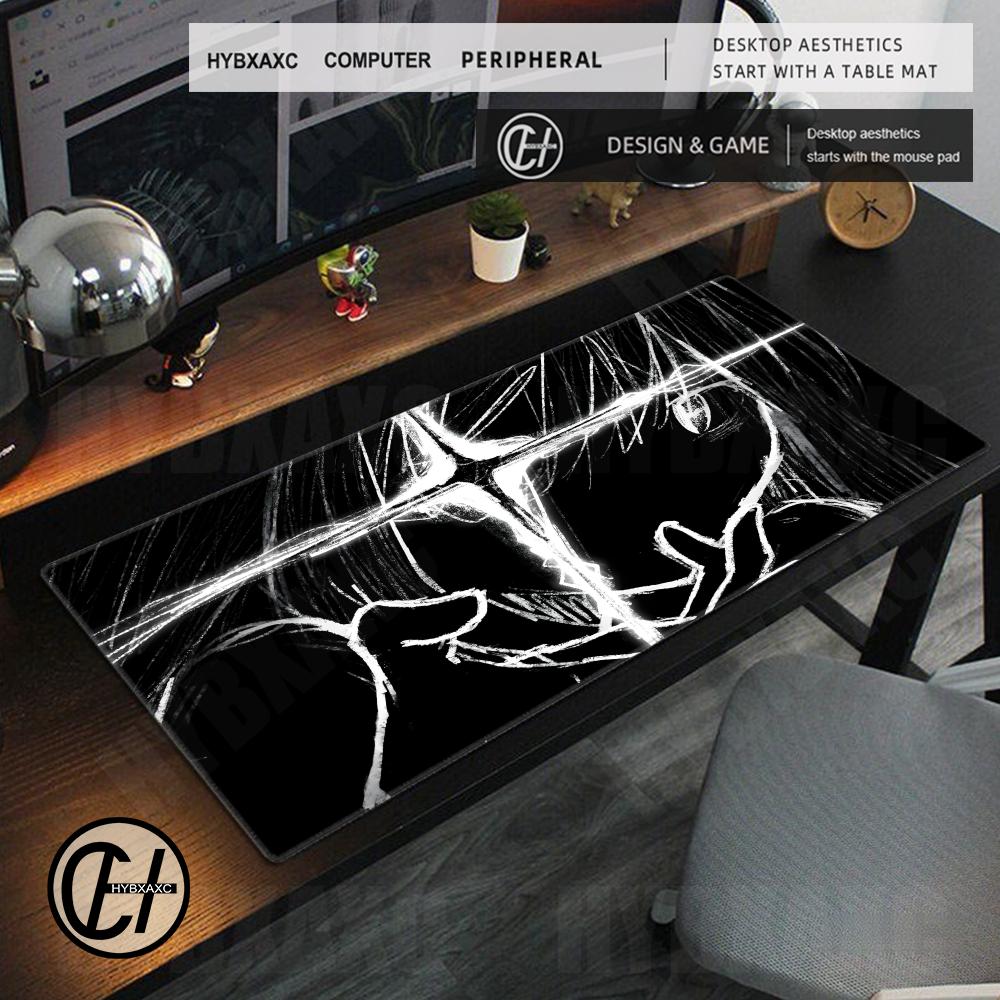 Black White Aesthetics Mouse Pad Large Anime Girl Gaming Mouse Mat Pc Accessories Extended Mat Office Keyboard Mouse Pads