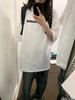 Women's Plus Size Retro White Mid-Length Cotton T-Shirt