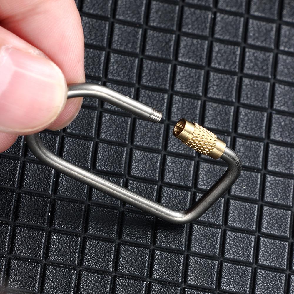 Portable Outdoor Camping Carabiner TC4 Titanium Keychain Lightweight Hanging Buckle Backpack Buckle