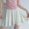 Женская мини-юбка, эластичная юбка трапециевидной формы из ледяного шелка с высокой талией, однотонная плиссированная спортивная юбка, летние плиссированные шорты, юбка