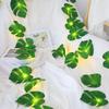 Cross-Border New Turtle Leaf Decorative Light String - Green Leaf Battery-Powered Holiday Window Decor