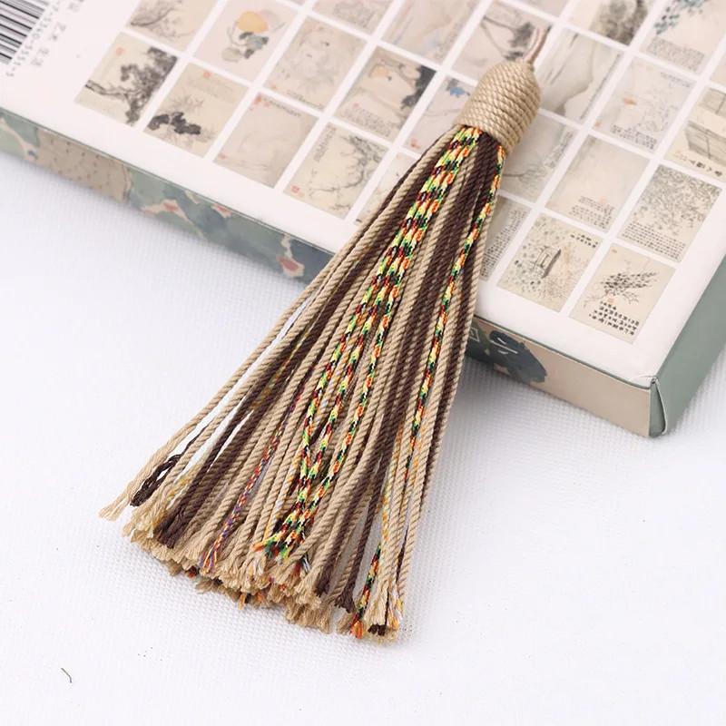 Красивые красочные кисточки 12 см, толстый шнур ручной работы, универсальные кисточки, брелок для рукоделия, орнамент