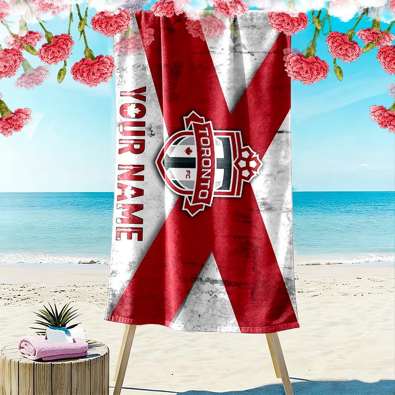 Toronto FC Print Beach Towel, Large Soft Quick Dry Towel for Beach Camping Swimming