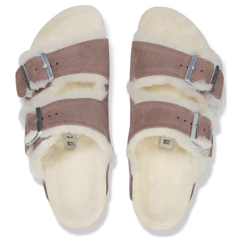 Birkenstock Arizona Слипоны из овчины Нескользящие Нескользящие Шлепанцы Женские Фиолетовые Обычные 1028051