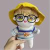 DOYOUCOTO Glasses Plush Doll, Chibi Plush, Oshikatsu, Round Glasses, Mini Doll Parts, Small Plush Toy, Pet Figure, Handmade Material (Clear Gray, 9cm)