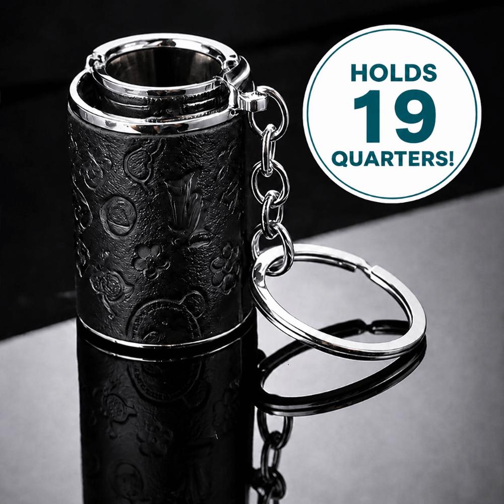 with Snap Closure Coin-holding Jar Keychain Press-type Coin Holder for Supermarket Cashier