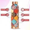 Copper 1 Litre Water Bottle With Leak And Rust Proof Protection For Home And Office Use Ayurveda And Yoga Health Benefits Bottle (Hexagon)