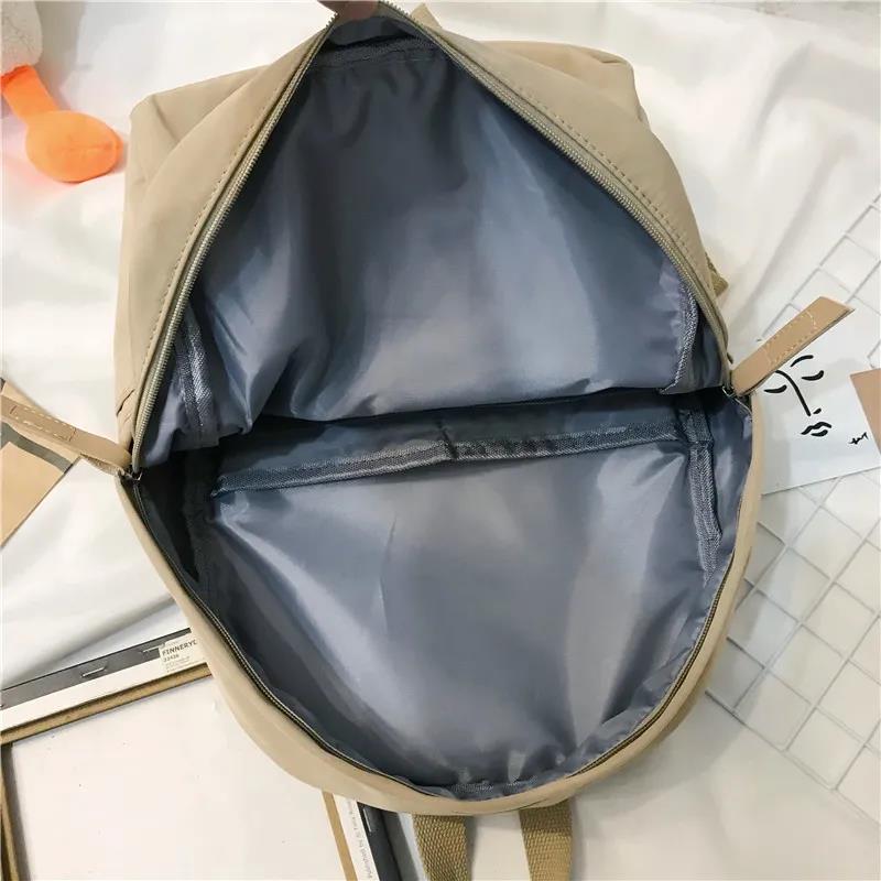 Водонепроницаемый школьный рюкзак, студенческий рюкзак из ткани Оксфорд, рюкзак в консервативном стиле, однотонный универсальный рюкзак