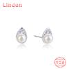 Линдон стерлингового серебра 925 пробы синтетический жемчуг серьги серьги-капли для женщин подарки на свадьбу