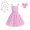 Cosplay Costume Halloween 2023 New For Teenage Girl Vestidos Princess Dress Deguisement Party Clothing Checkered Pink Costumes