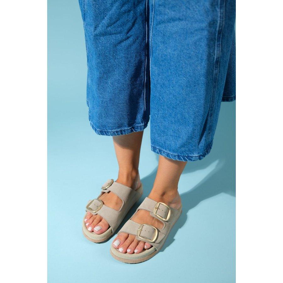 Женские повседневные летние тапочки из натуральной замши