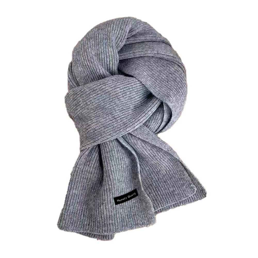 Зимний шарф для женщин, новый корейский шерстяной шарф для влюбленных мужчин и женщин, утолщенный теплый студенческий сетчатый красный однотонный вязаный шарф-нагрудник