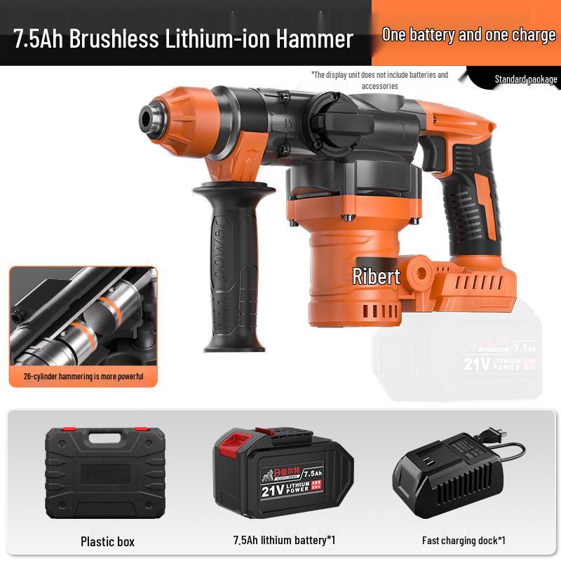 Burkert Cordless Rotary Hammer Drill, Lithium-ion, Heavy-Duty Electric Demolition Hammer for Concrete, Dual-Use with Square Shank.