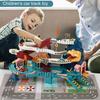 1 Set Dinosaur Track Toy with Small Cars Map Sticker Mountain Road Dino Tunnel Parking Lot Educational Building Toy Toddlers Boys Girls Gift