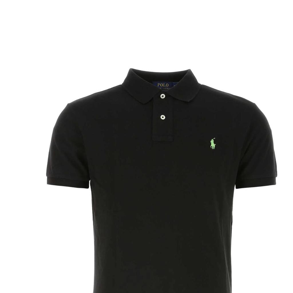 Polo Ralph Lauren Solid Color Logo Print Short Sleeve Polo Shirt Men Tops Black 710680784307
