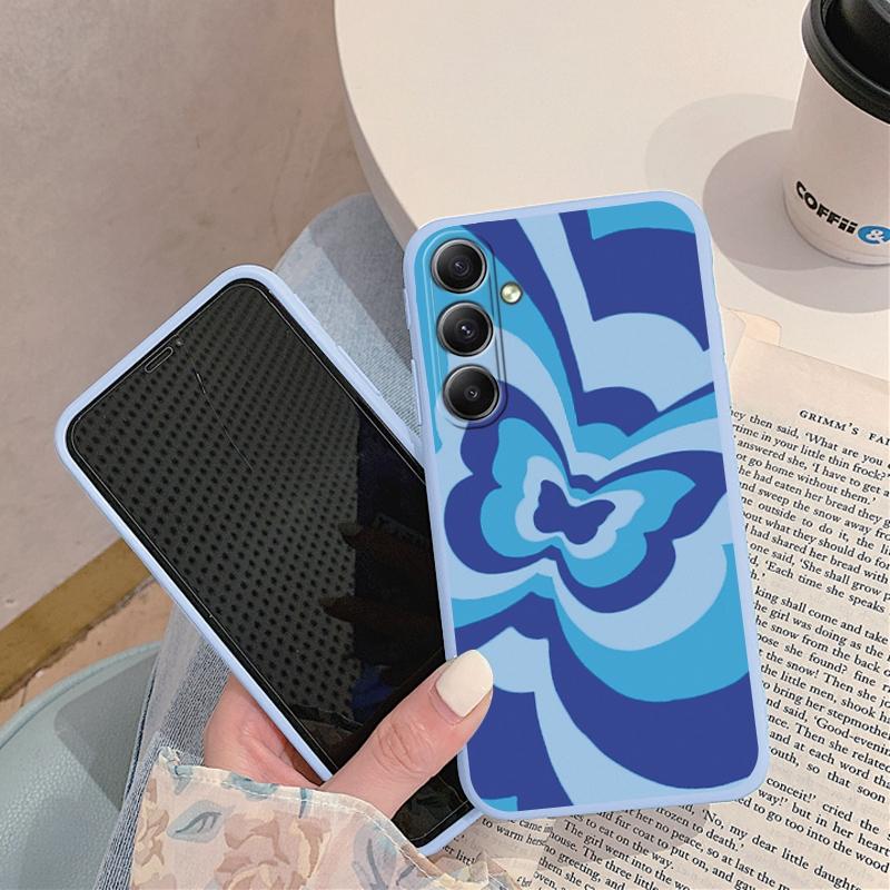 Мягкий силиконовый чехол с рисунком бабочки для Samsung A55 M35 S24 Xiaomi Redmi Note 13 Pro iPhone Huawei Honor Realme Camera Защитный противоударный чехол