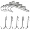 10PCS Stainless Steel J-Shaped Wire Rack Hooks - Hanging Sink Grid, Cabinet Door & Dormitory Hooks for Hanging Clothes - Bathroom & Kitchen Hanger -