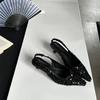 Французские босоножки Niche Premium Bag Head Туфли Fairy Shoes Остроносые туфли с пайетками High