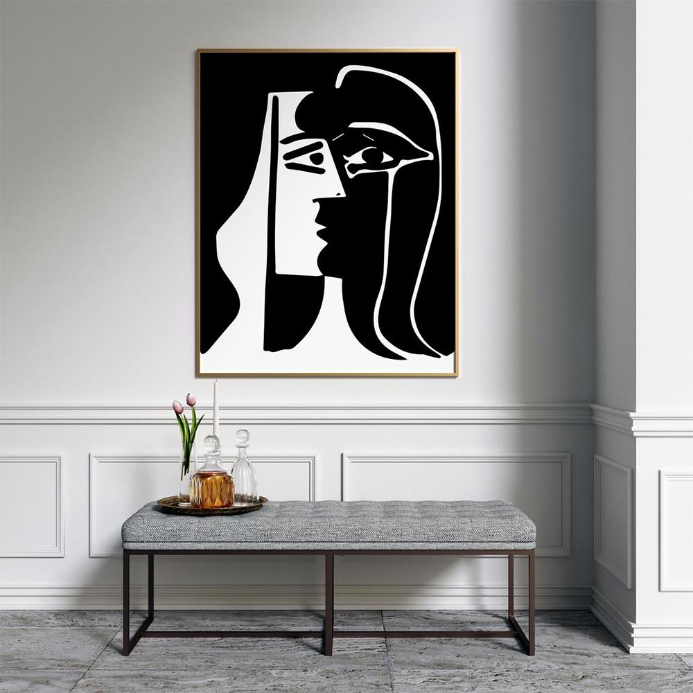Поцелуй Плакат Пикассо Wall Art Матисс Абстрактная женская картина маслом Черно-белые изображения на стене