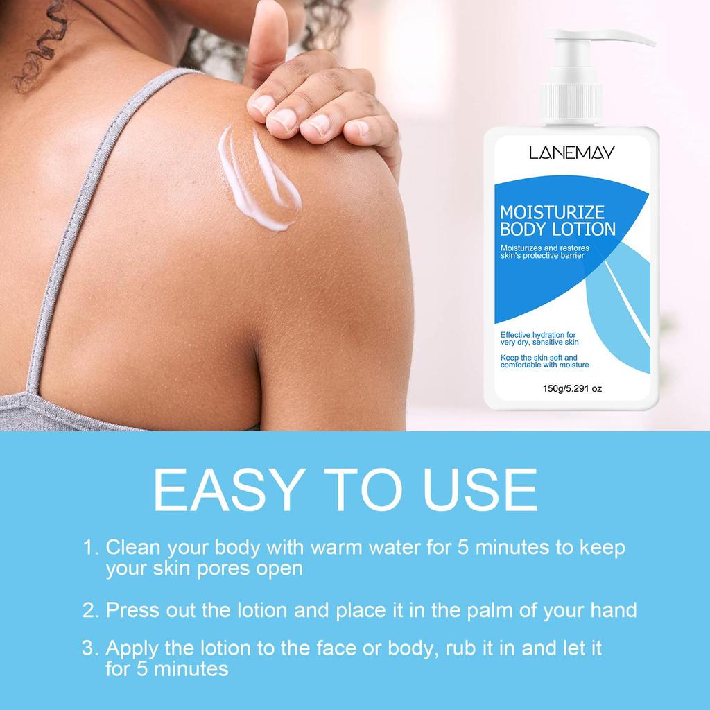 Moisturize Body Lotion-Make Skin Moisturize & Soft & Smooth-Effective Hydration For Very Dry, Sensitive Skin, 150ml