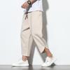 Men's Spring and Autumn Thin Section of Plus Size Linen Loose Harlequin Trousers Beach Lantern Trousers