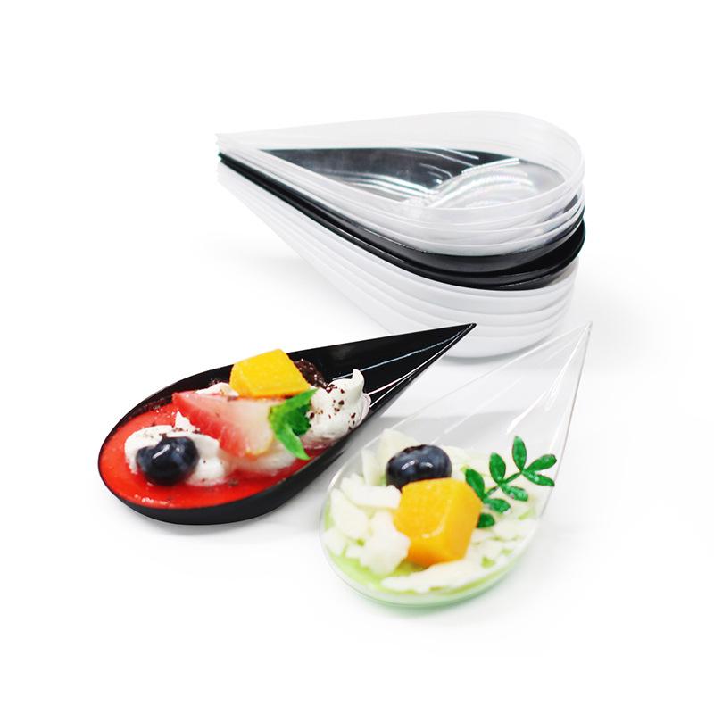 Disposable Mini Dessert Spoons 20Pcs Waterdrop Shape Food Safe Multi Use for Appetizers Holiday Parties Catering Events