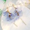 Organza Long Tassel Earrings Tassel Yarn Mesh Earrings Fashion Flower Earrings  Daily