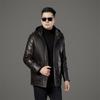 High-end New Men's Genuine Leather Jackets for Autumn and Winter High-end Temperament Business Casual Warm Down Leather Jackets