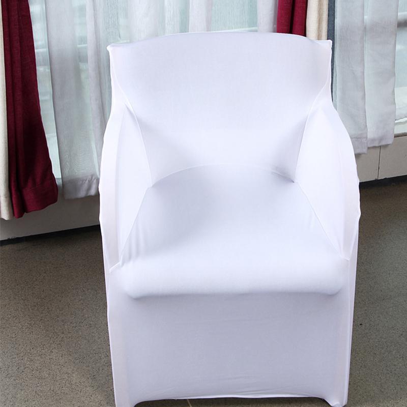Stretch Polyester Wedding Chair Covers With Armrests For Plastic Chairs Event Banquet Decoration Slipcovers