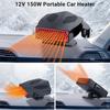 12V Car Heater Electric Heating Fan 360 Degree Rotary Base Portable Electric Dryer Windshield Defogging Demister Defroster
