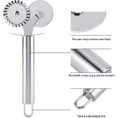 Кондитерский нож для пиццы из нержавеющей стали, двухколесный, многофункциональный, для пиццы, пирога, корочки, кухонные принадлежности, гаджеты, инструменты