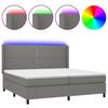 VidaXL Slat Bed Base with LED Mattress, Upholstered Bed with Headboard, Double Bed, Adult Bedroom Bed, Modern, 3138262